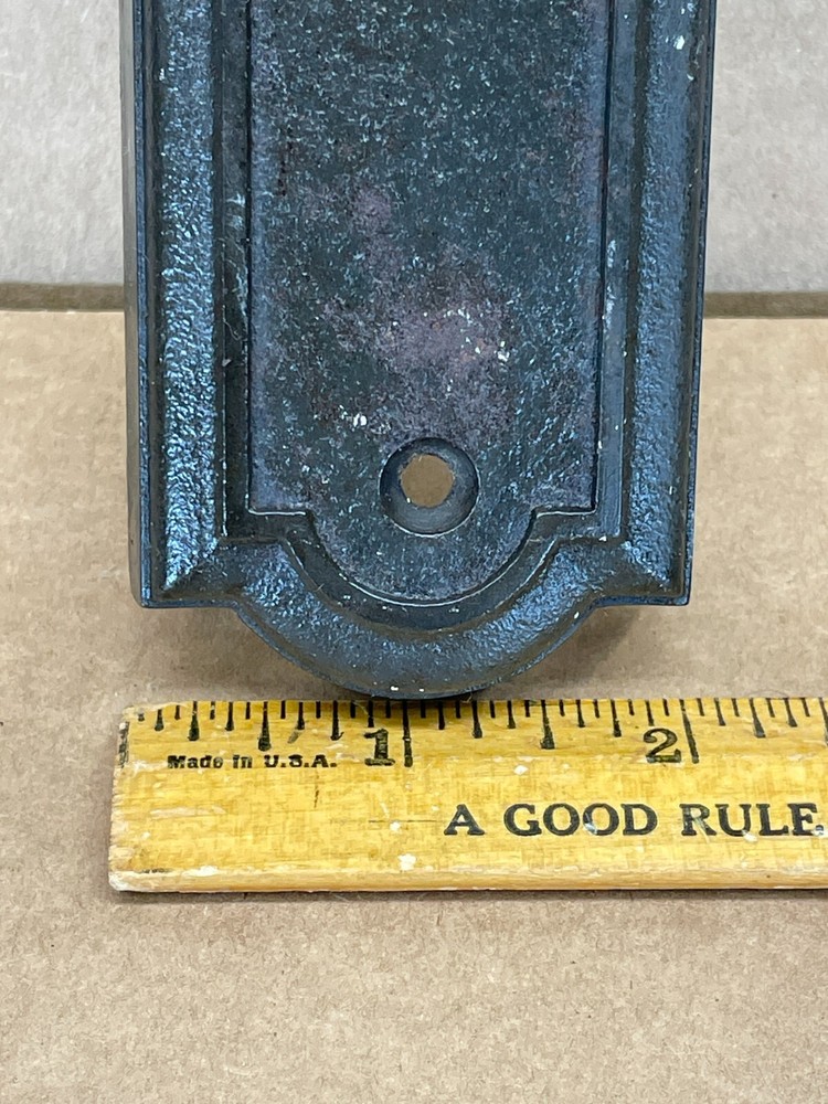 Cast Iron Rectangular Doorbell Chime Push Button Cover Only Marked on Back 6"x2"