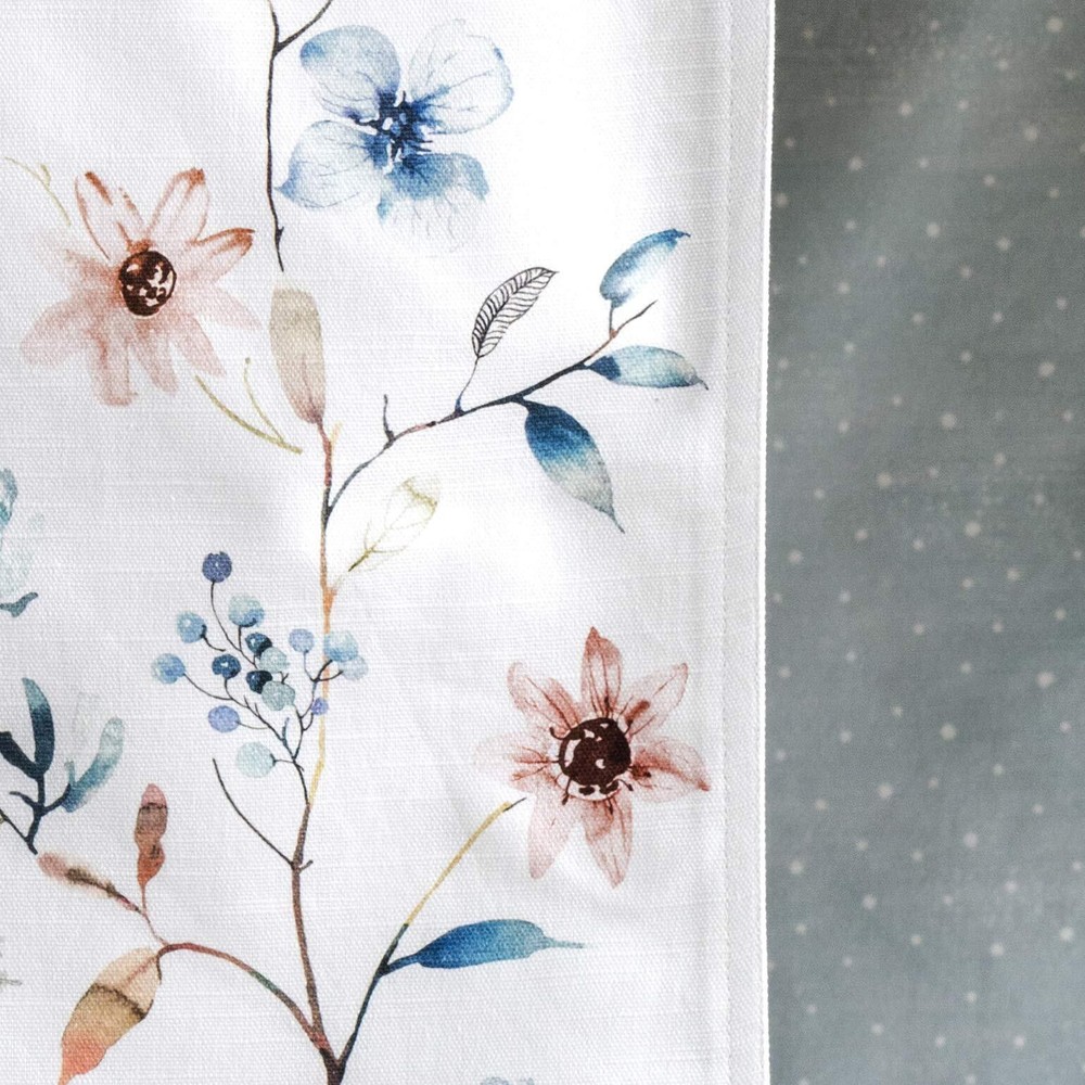14.50"x72" Ice Florals 100% Cotton Double Layer Table Runner Decorative