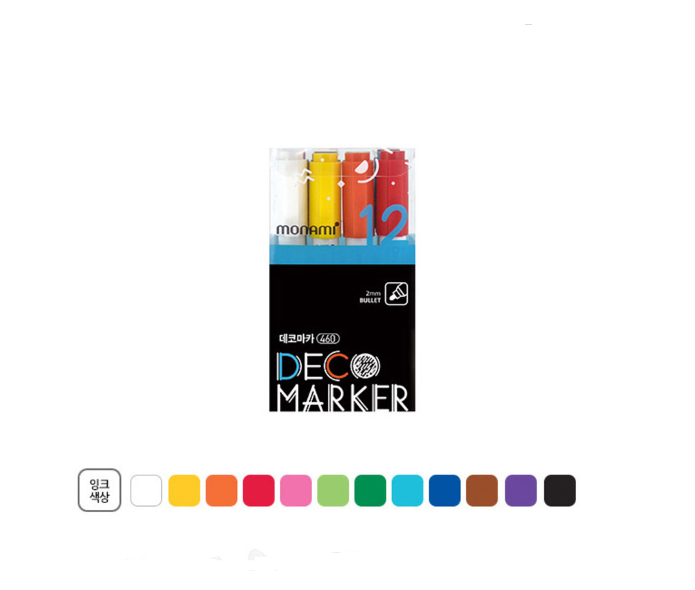 MONAMI Deco Marker 460 Water Based Marker 12pcs SET A SET / B SET