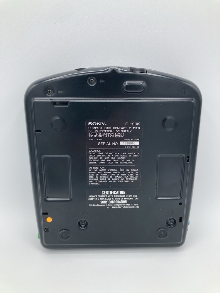 Sony D-180K Car Discman With Case