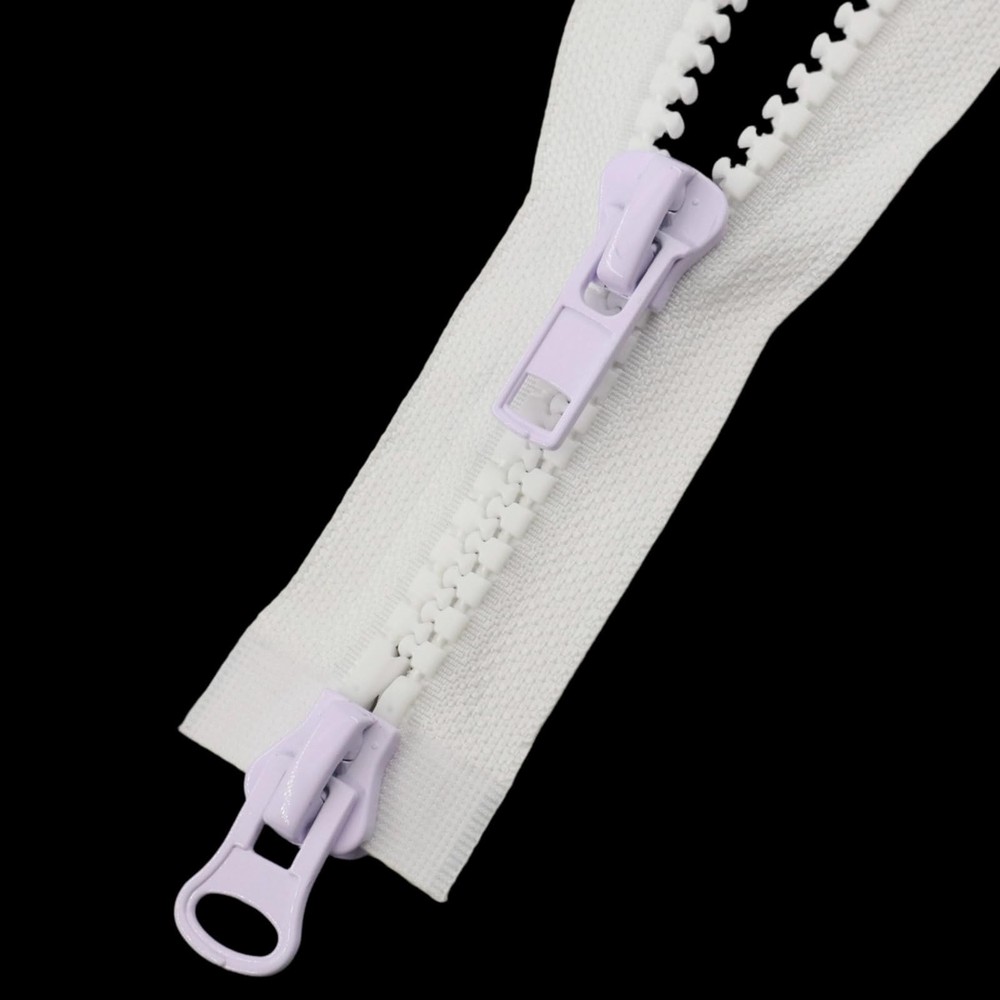 10 28 Inch Zipper Sewing Different Slider White Two Way Separating Plastic