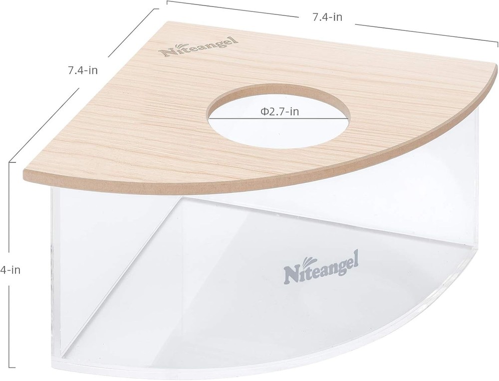 Triangle Acrylic Hamster Sand Bath Container with Removable Lid for Small Pets