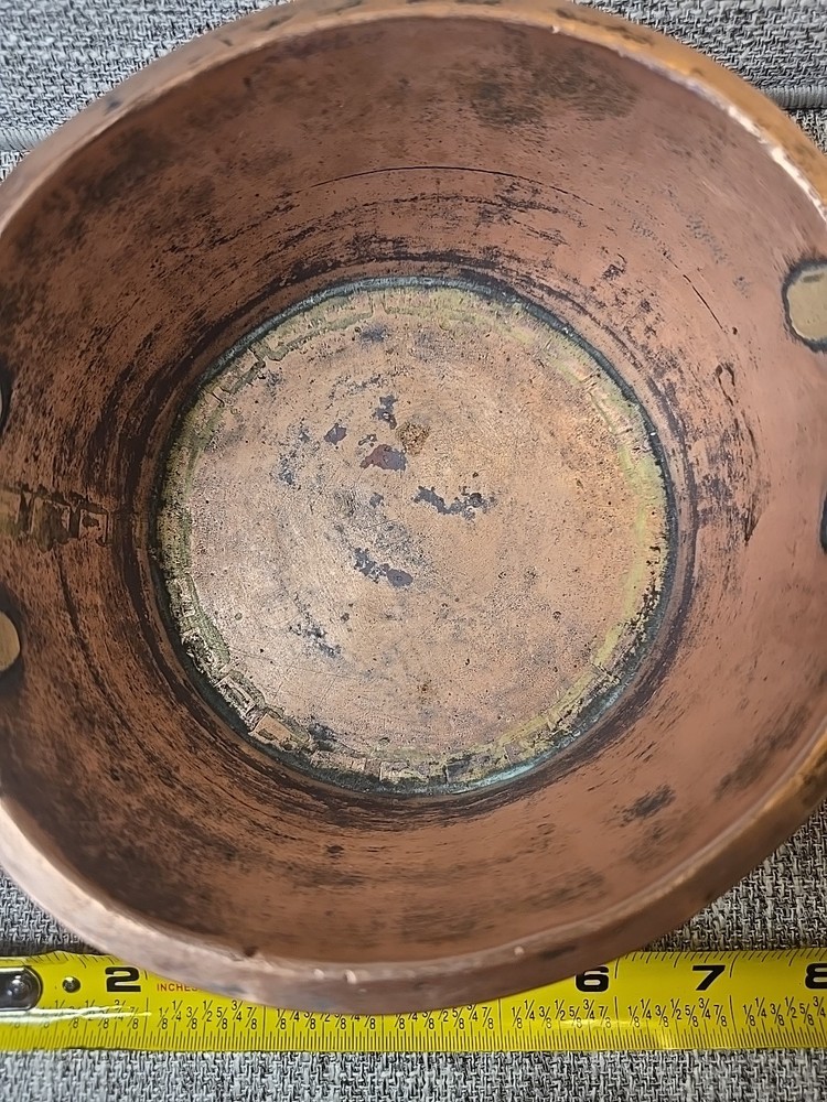 Copper Pan With Brass Handles Vintage