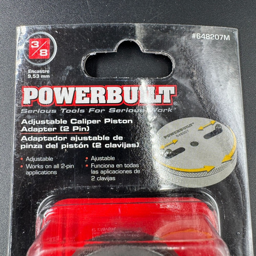 Powerbuilt Universal 2 Pin Adjustable Disc Brake Pad Caliper Piston Tool