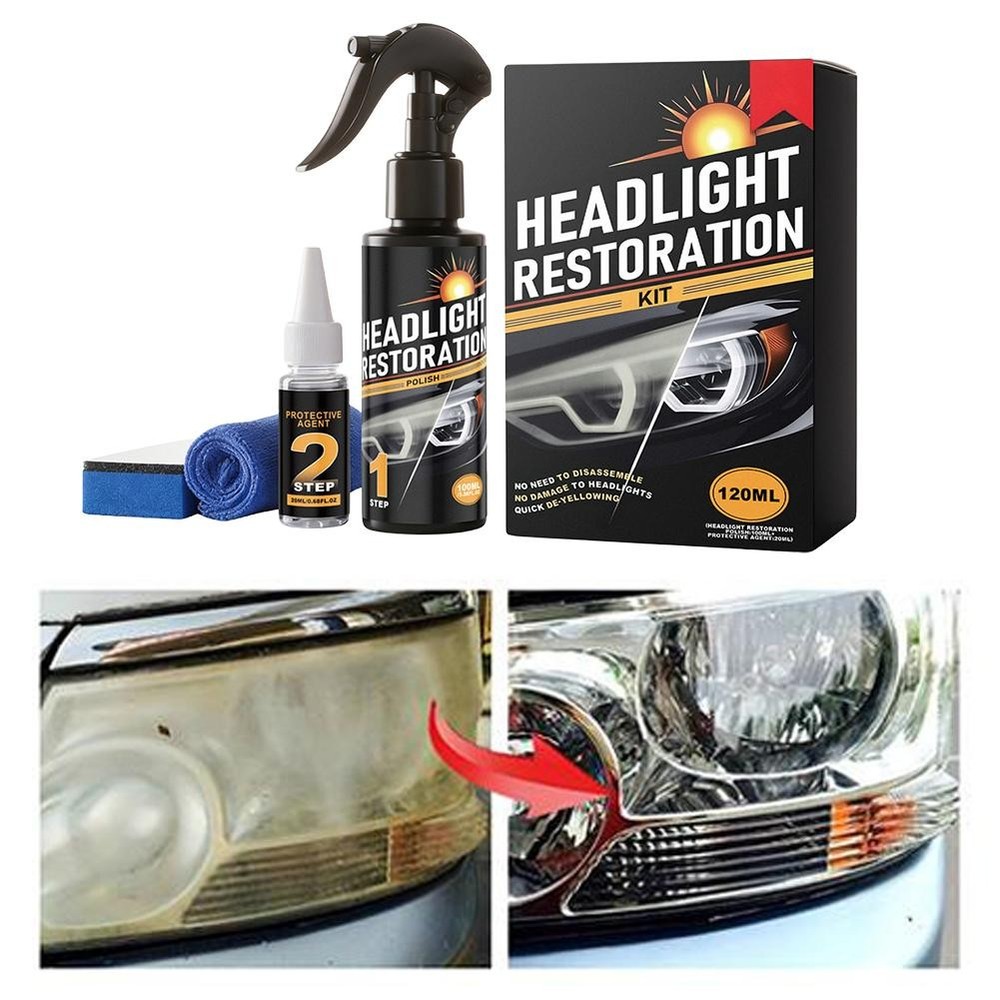Headlight Restoration Kit, No Power Tools, Makes Headlights Like Ne w