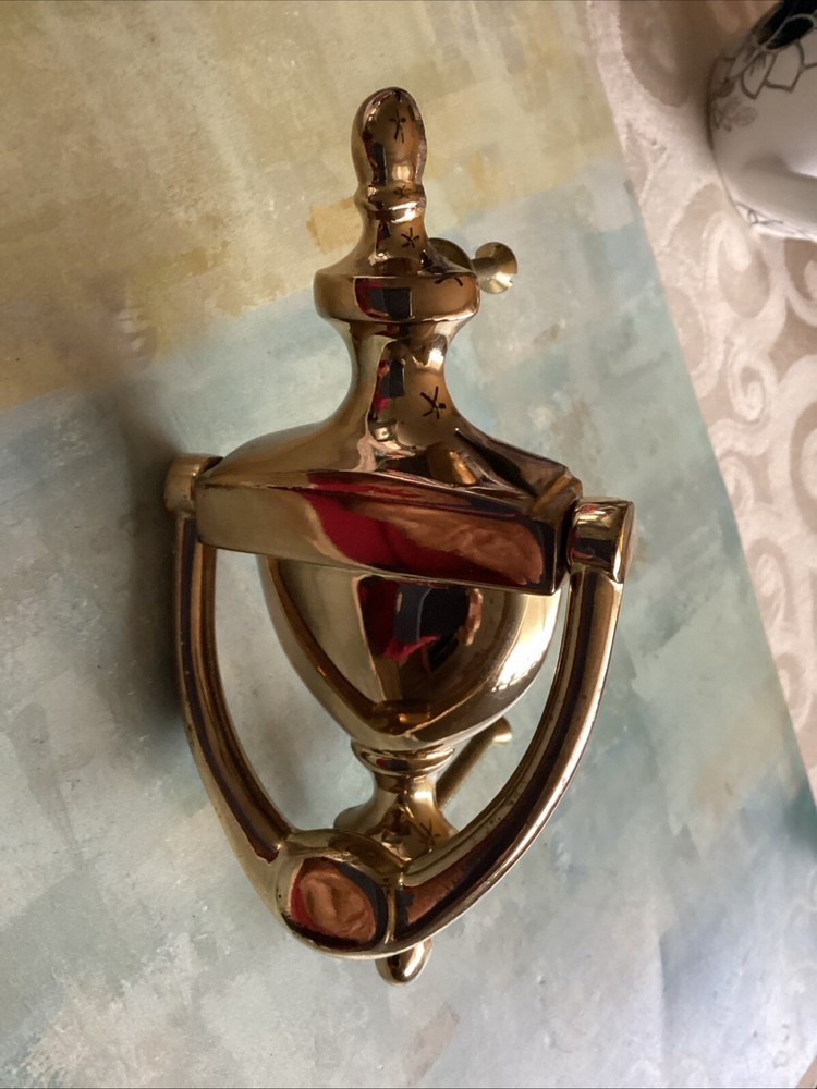 Vintage Brass Solid Brass Door Knocker Colonial Style . EUC!