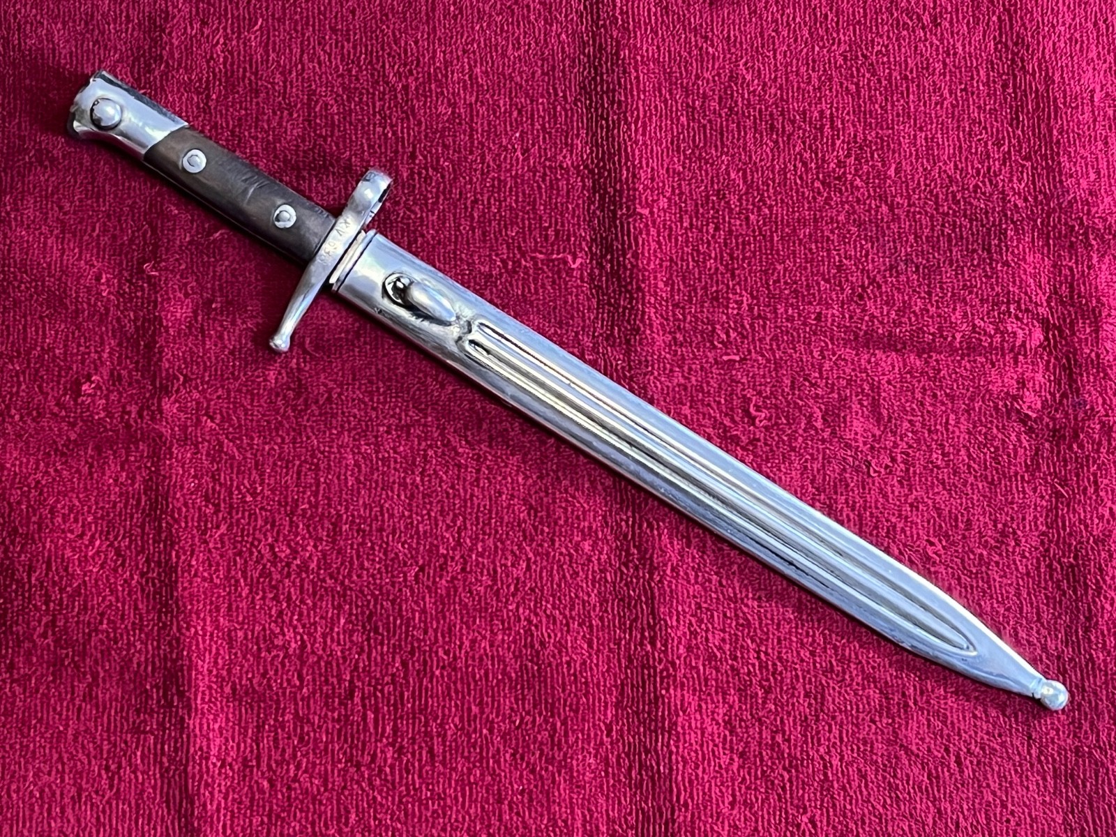 WWI ITALIAN M70/15 VETTERLI BAYONET ON M91 PATTERN