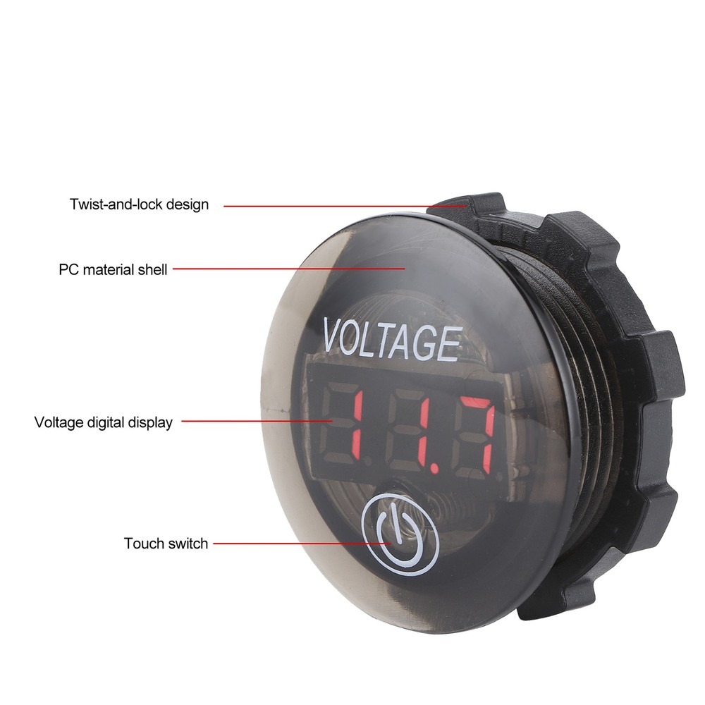 Digital Voltmeter Voltage Meter Universal With Touch Switch For Car Motorcy JGRR