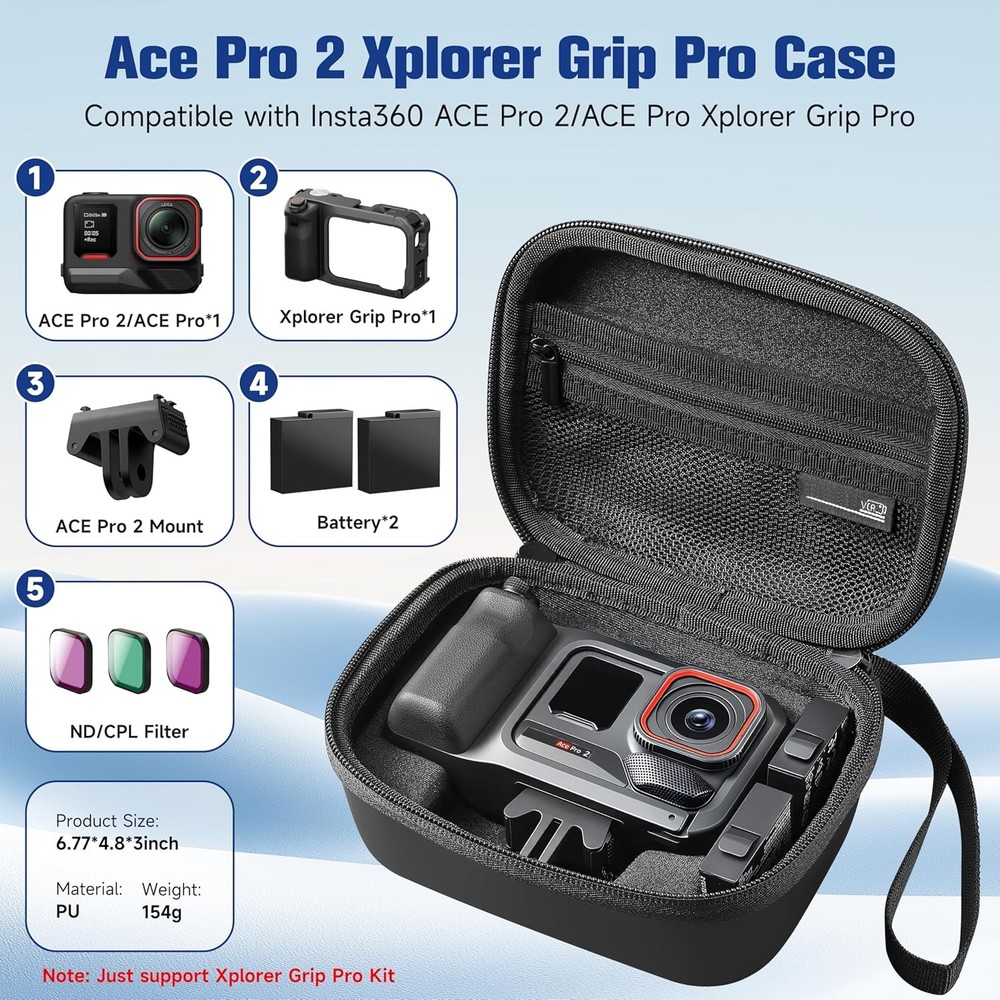 Carrying Case Bundle Bag Hard Shell Storage For Insta360 Ace Pro 2 Xplore Grip