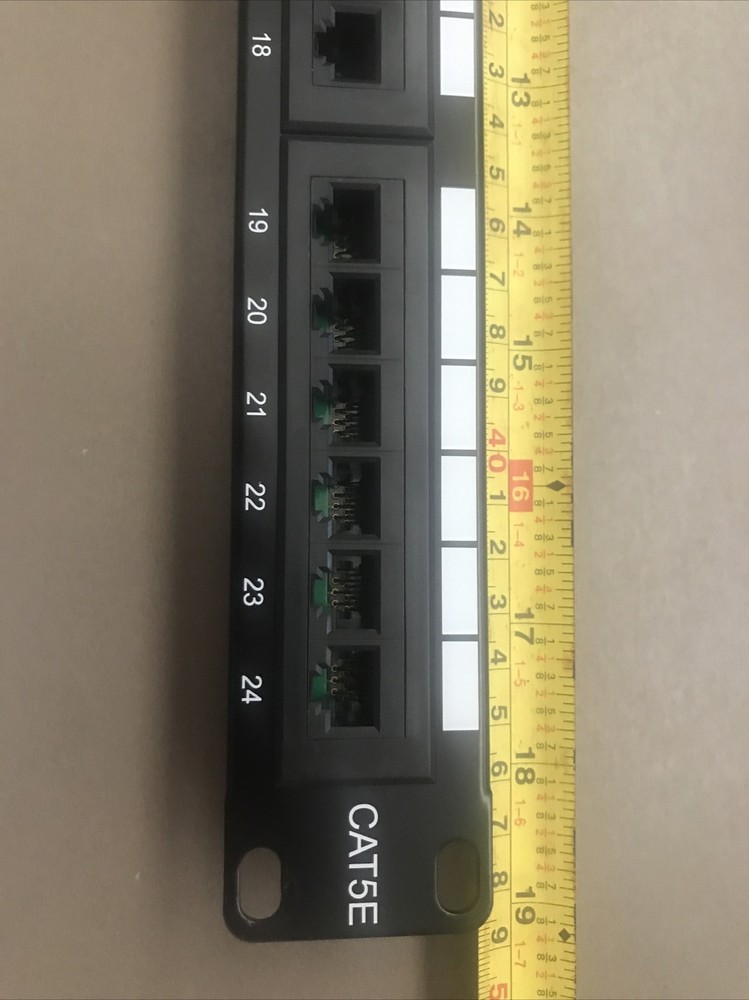 Vertical Cable Cat5e 24 Port 19" Horizontal Rackmount 1U Patch Panel, 23C