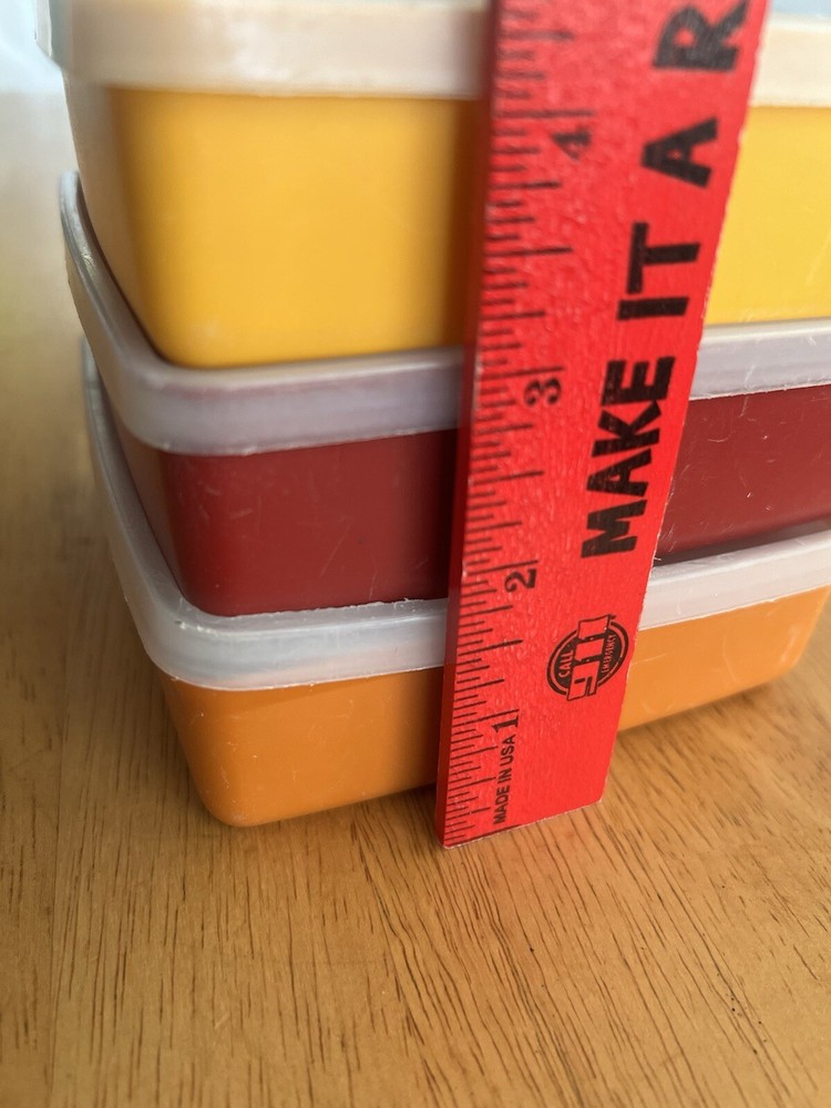 3 Vintage Tupperware Sandwich Keeper Containers & Lids