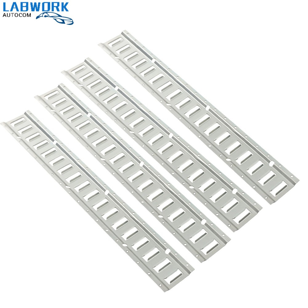 4 Pcs 3' E Track Silver Tie Down Rails, Galvanized Steel For Shipping Storage