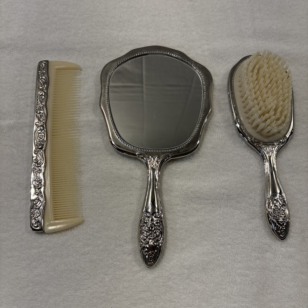 Vanity Set(3)Silver Plated.VTG.EUC.
