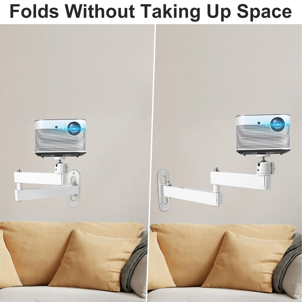 Universal Ceiling Wall Projector Mount 360° Adjustable Foldable Arm Bracket