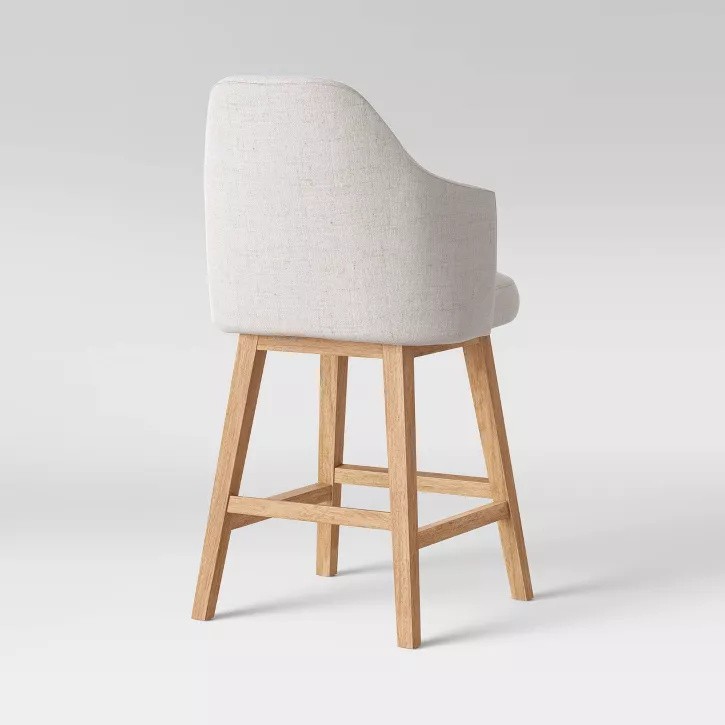 Kinston Swivel Curved Back Upholstered Counter Height Barstool