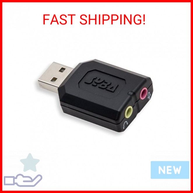 Syba external USB Stereo Sound Adapter for Windows, Mac, Linux Extra Audio Sourc
