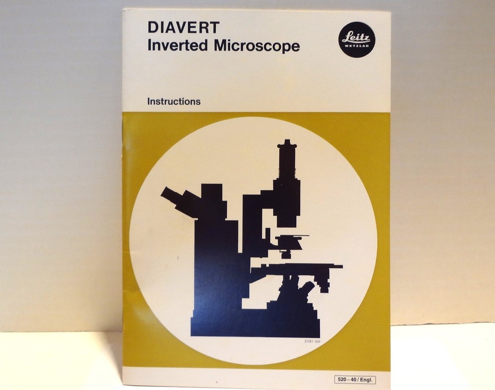 LEITZ  DIAVERT  ORIGINAL INSTRUCTION MANUAL  **MINT CONDITION**