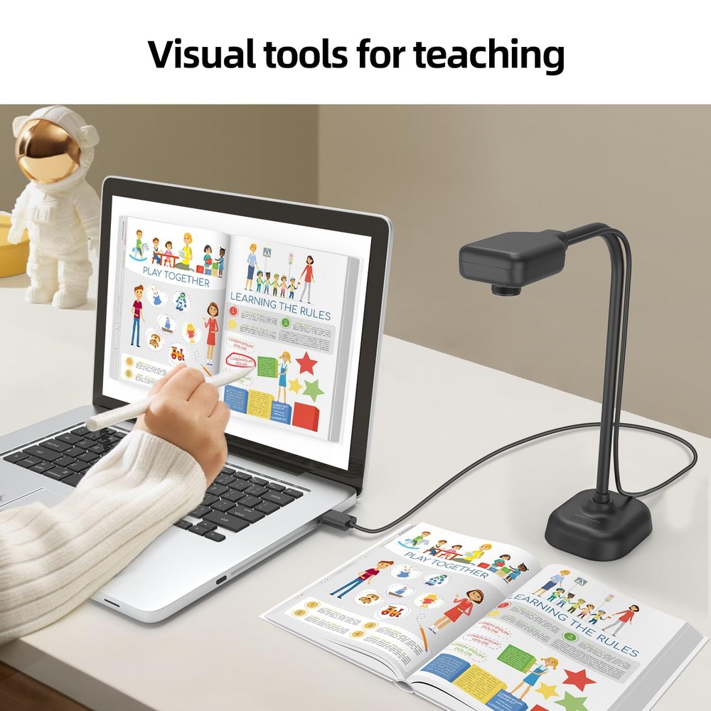 Document Camera for Teachers and Classroom, Gawervan USB Webcam/Doc Camera Built