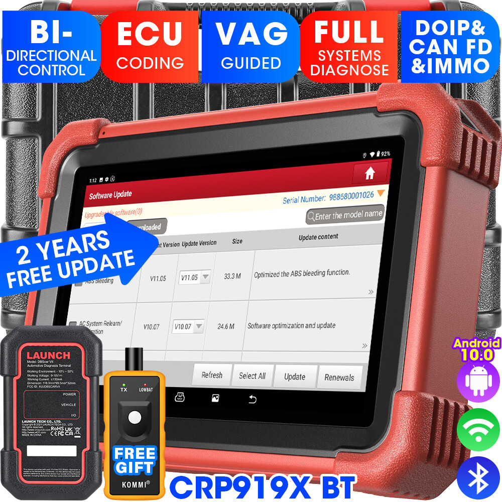 LAUNCH CRP919X BT PRO Elite Car Bidirectional Diagnostic Scanner Tool Coding