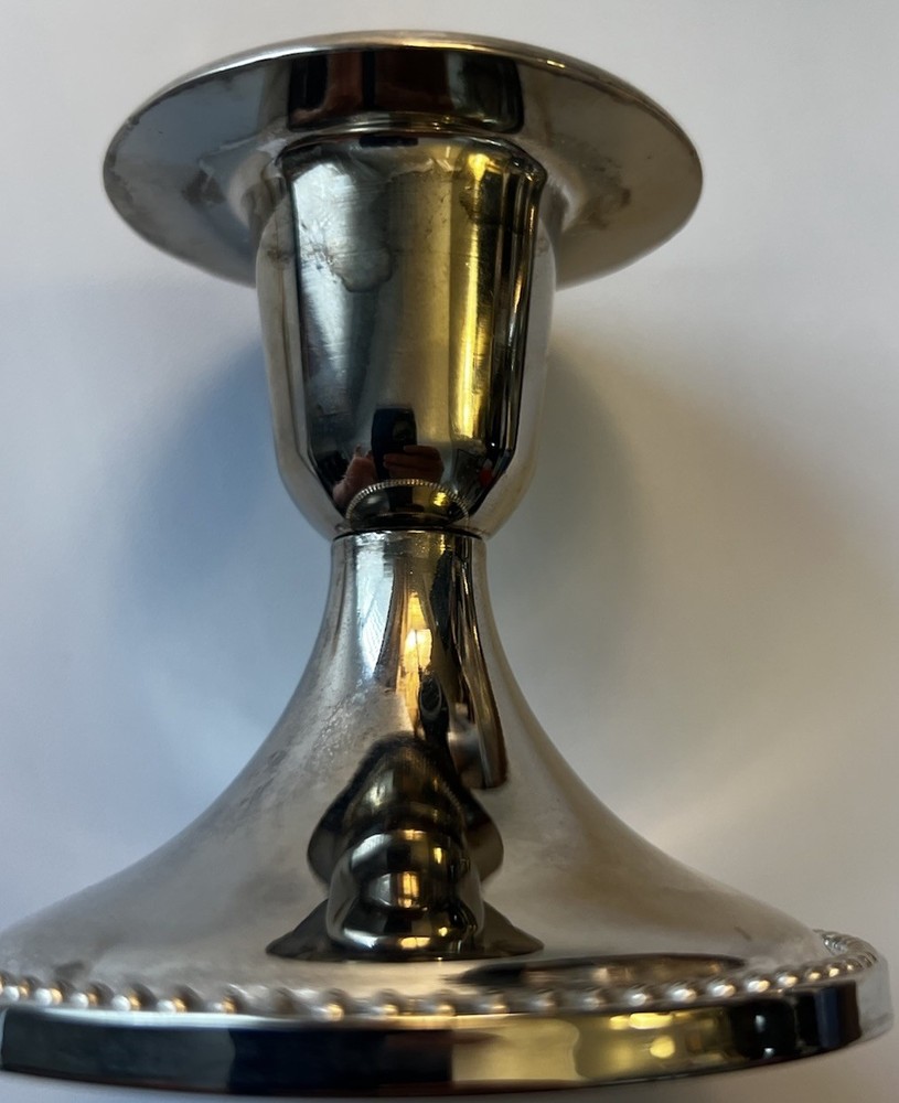 Pair Of 3" Three Inch Silver Plate Candle Holders - Unbranded