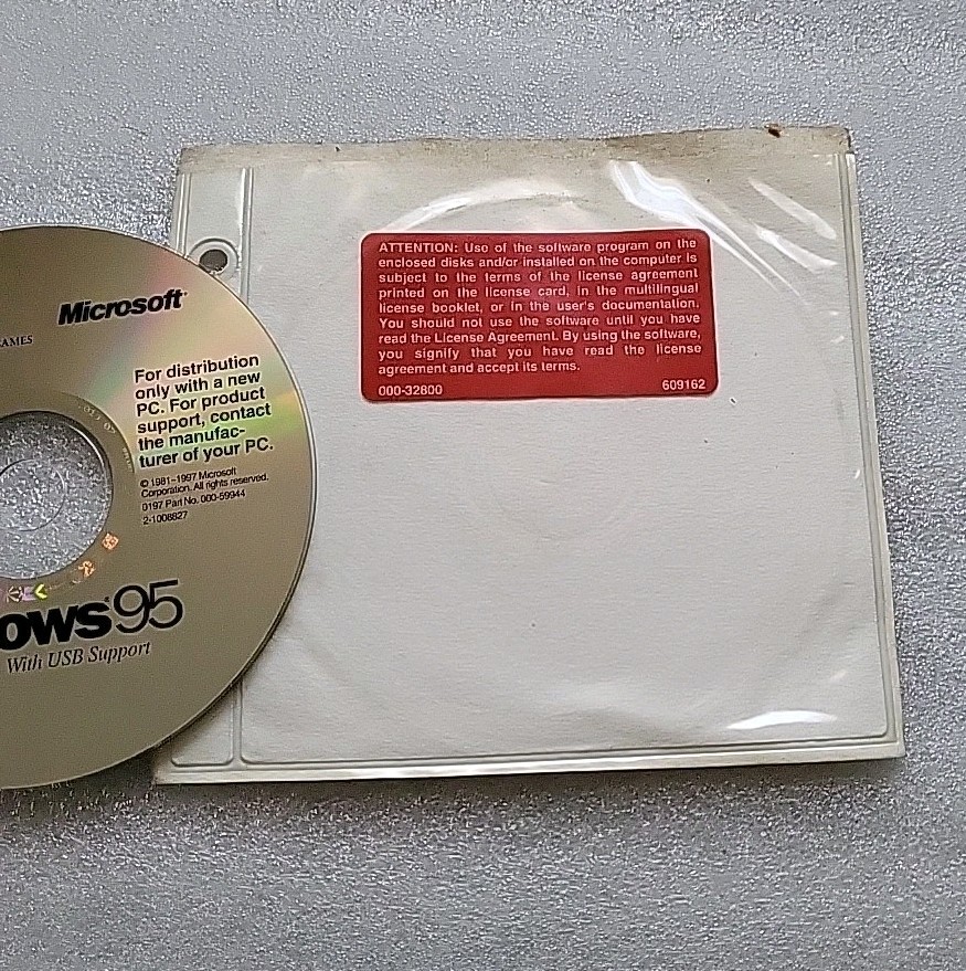Vintage Microsoft windows 95 install CD
