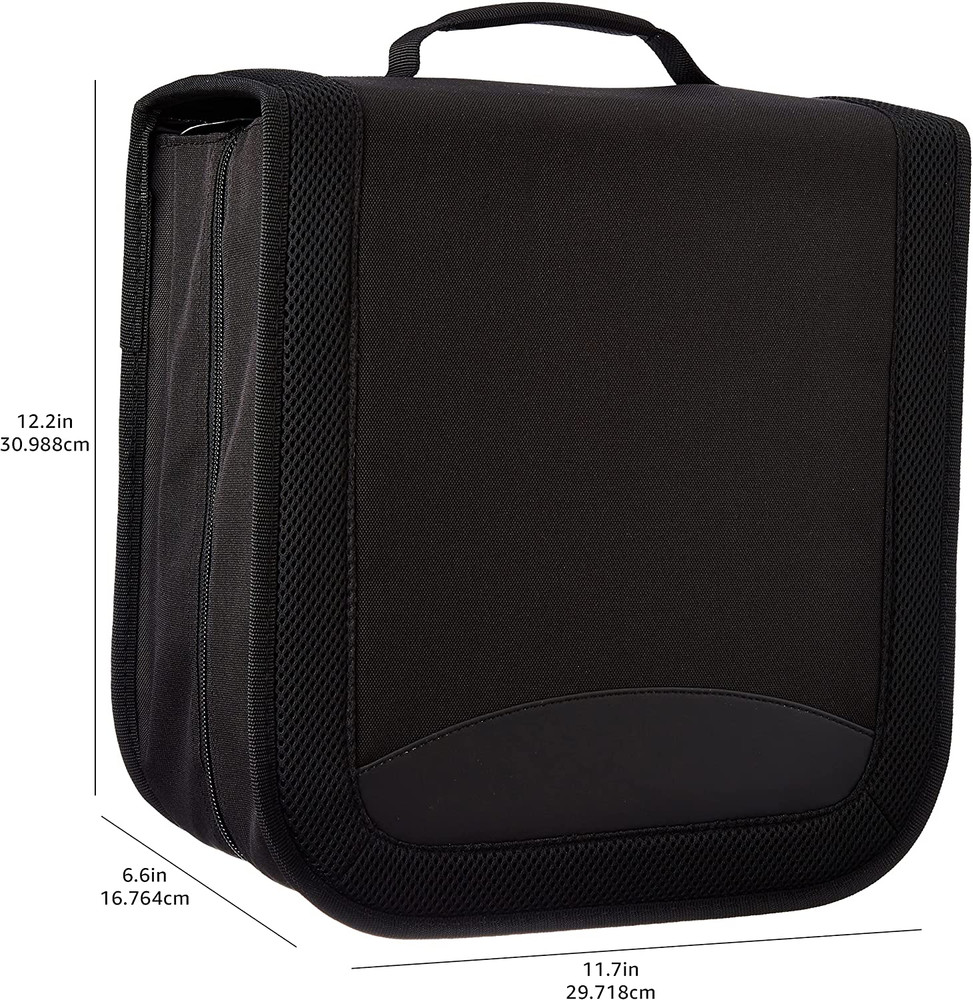 Amazon Basics Polyester CD/DVD Portable Storage Binder, 400-Capacity, Black