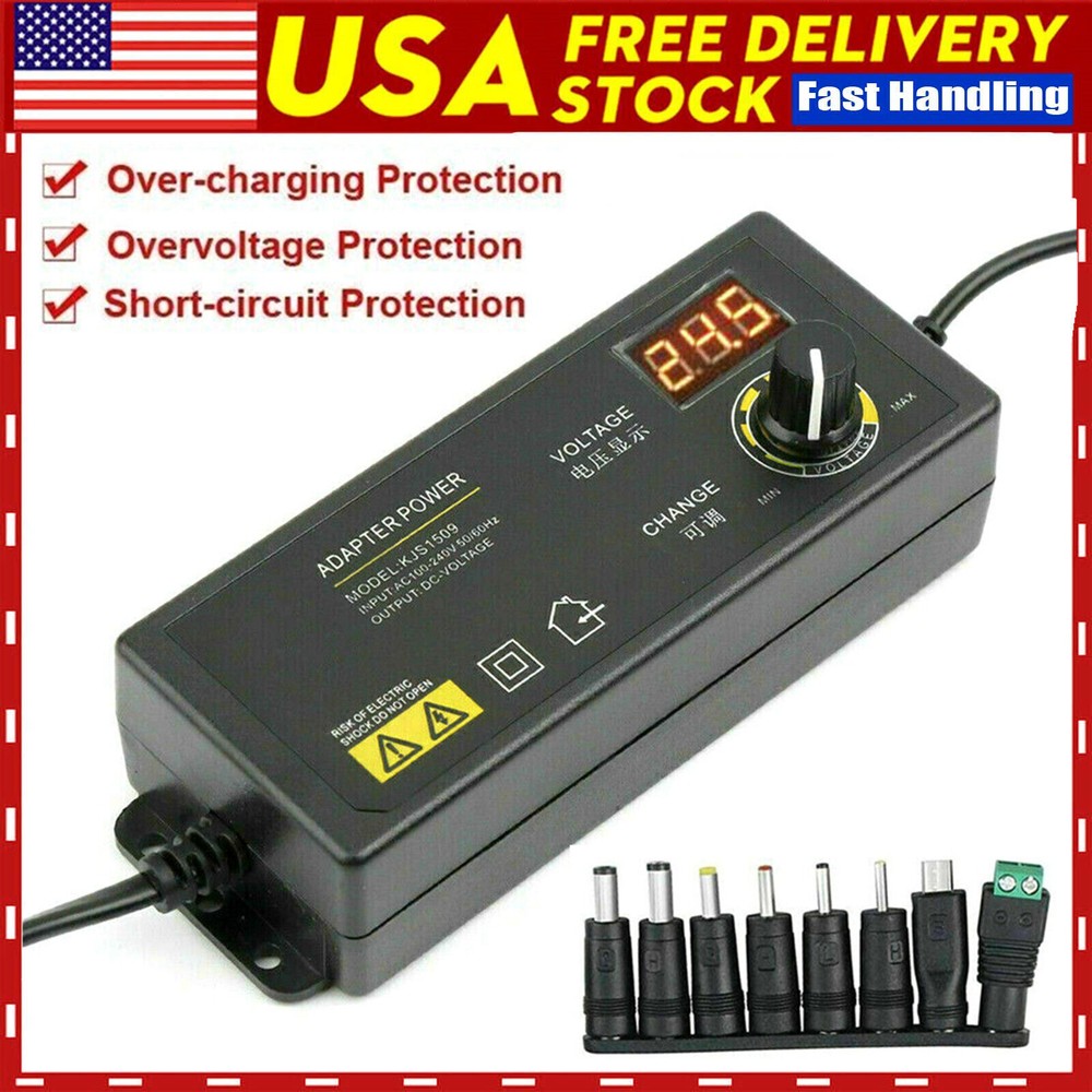 Adjustable AC/DC Power Supply Adapter Charger Variable Voltage 3V-24V UniversalB