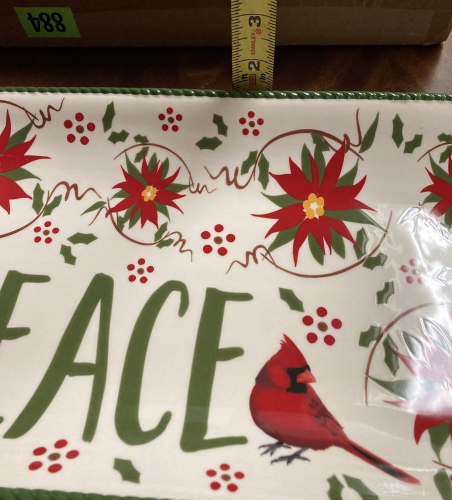 Temptations Red Cardinal Serving Peace Platter New In Box
