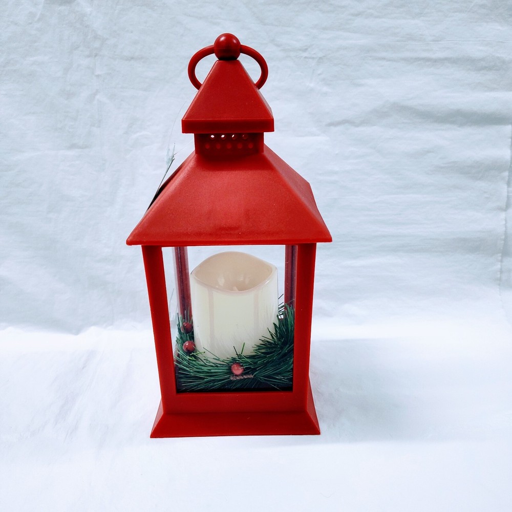 Holiday Time 9-Inch Pillar LED Red Lantern Light