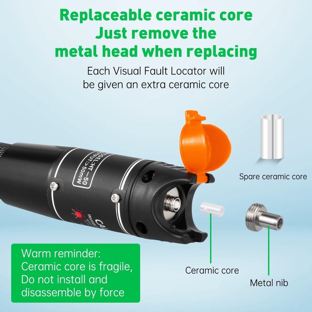 Advanced Battery-Powered Fiber Optic Cable Tester with Multi-Interface Adapter