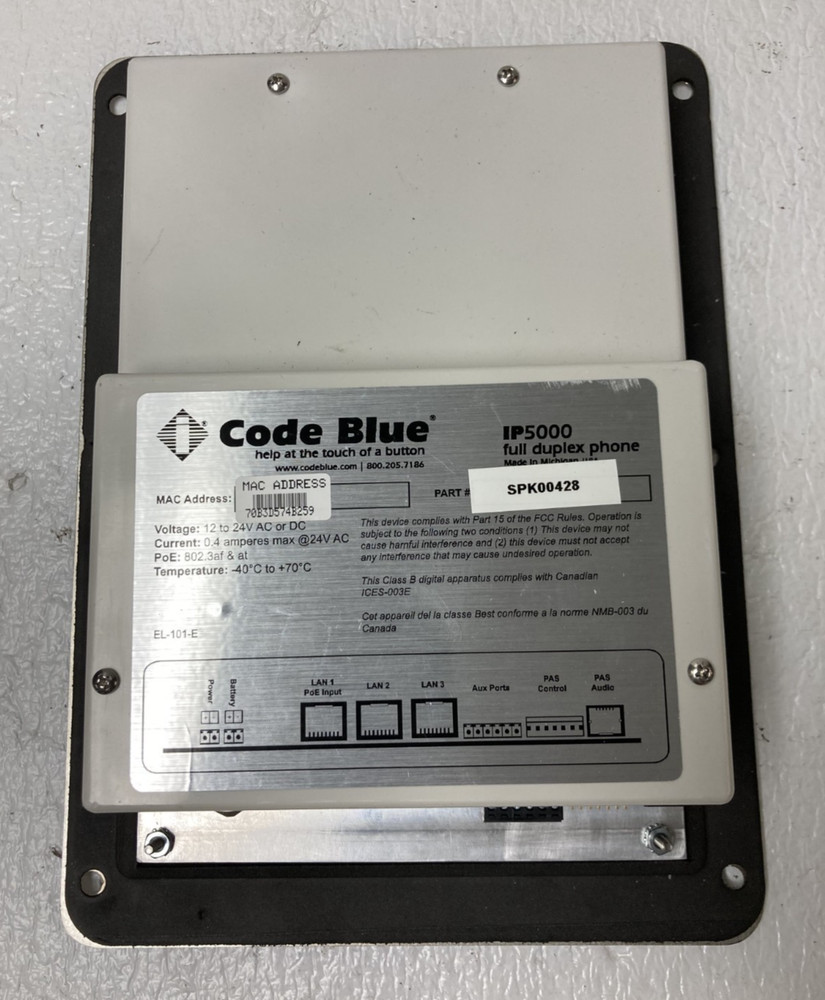 Code Blue IP5000 Code Full Duplex Phone Intercom