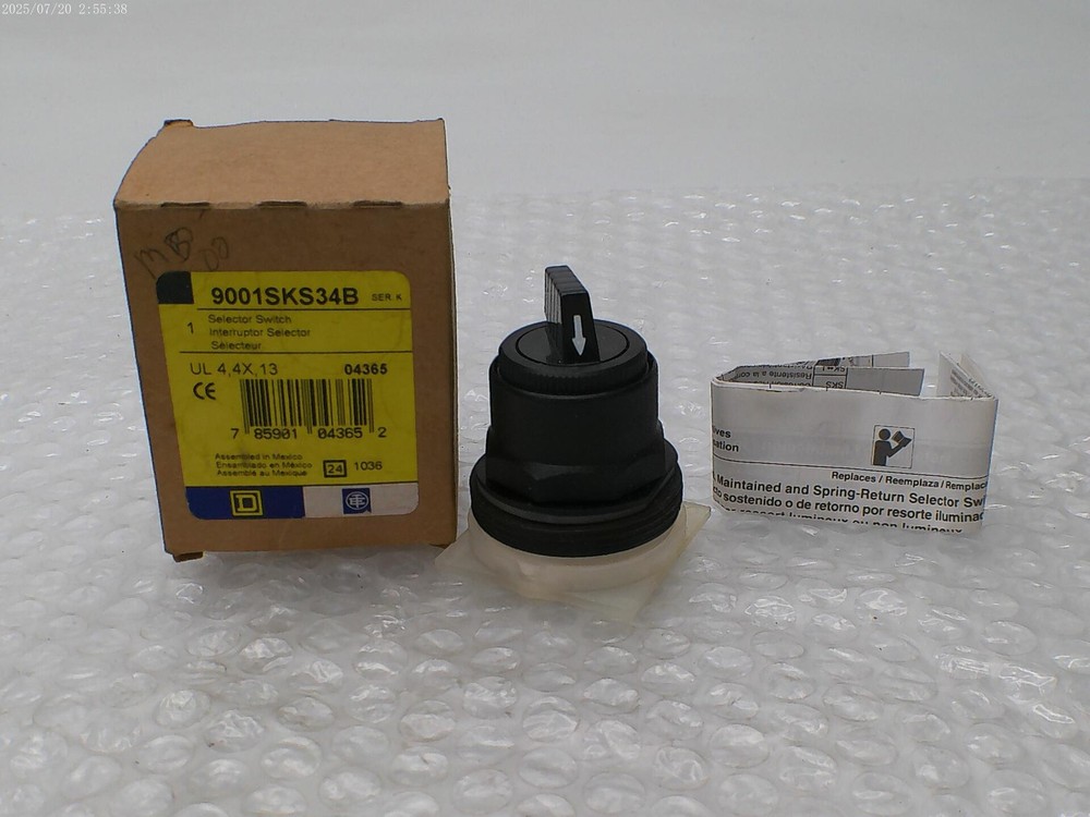 SQUARE D 9001SKS34B SER.K SELECTOR SWITCH NSMP.