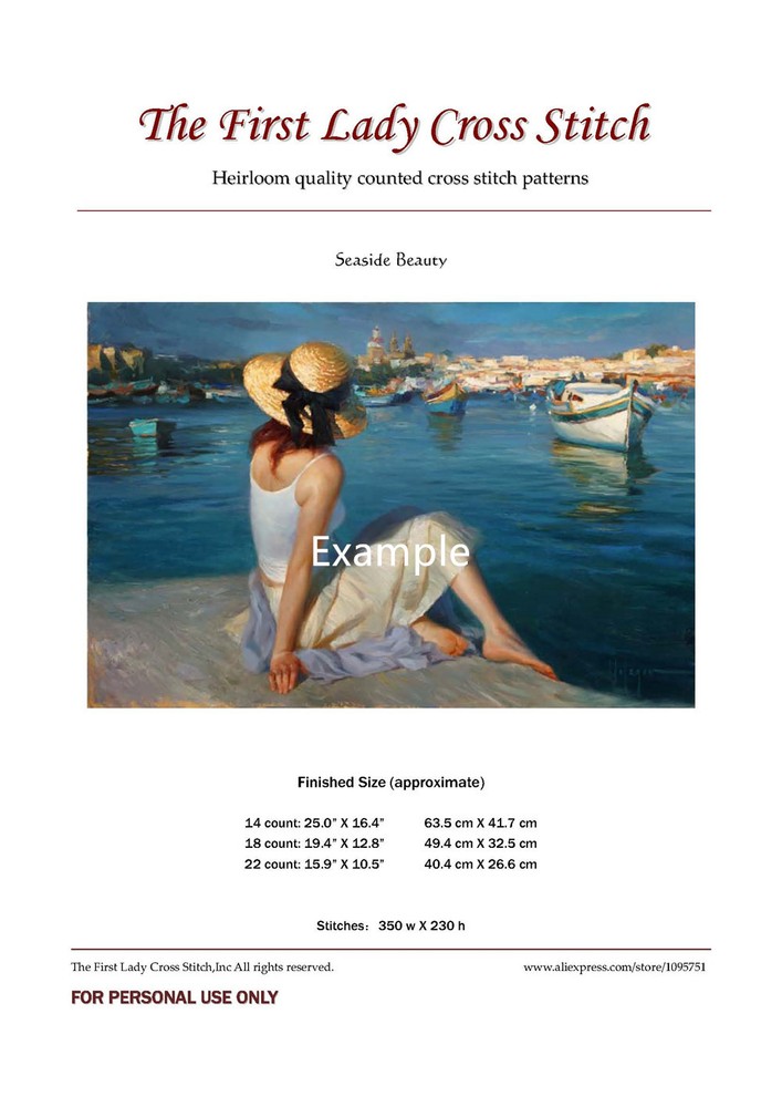 Chart Needlework Crafts DIY - Counted Cross Stitch Patterns - Sunset Harbour