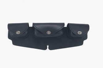 Leather Motorcycle Windshield Bag With 3 Compartments