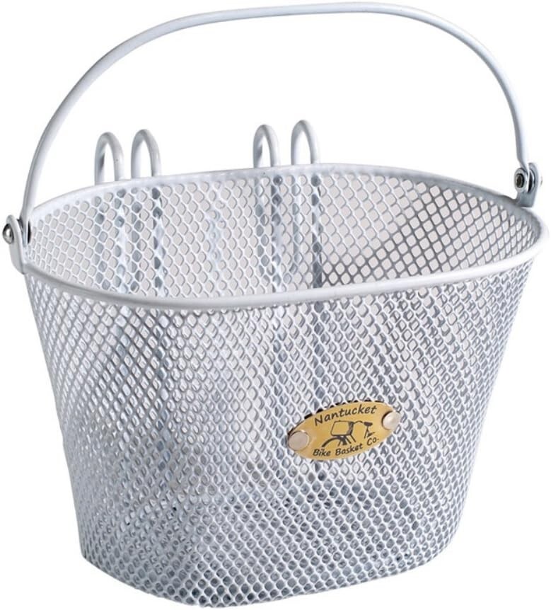 Nantucket Bike Basket Co Kid's Surfside Mesh Wire Basket White 9.8 x 6.8 x 6.3in