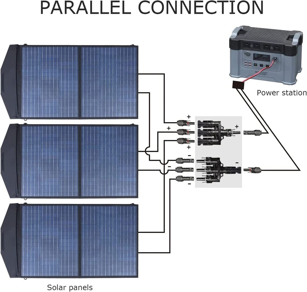 Solar Panel Connectors T Branch Connectors Adapter for Parallel Connection