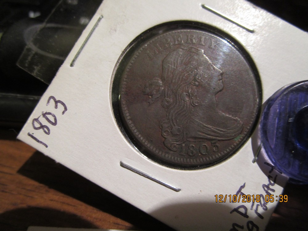 1803  Draped Bust Large Cent   AU  Small Date/Large Fraction