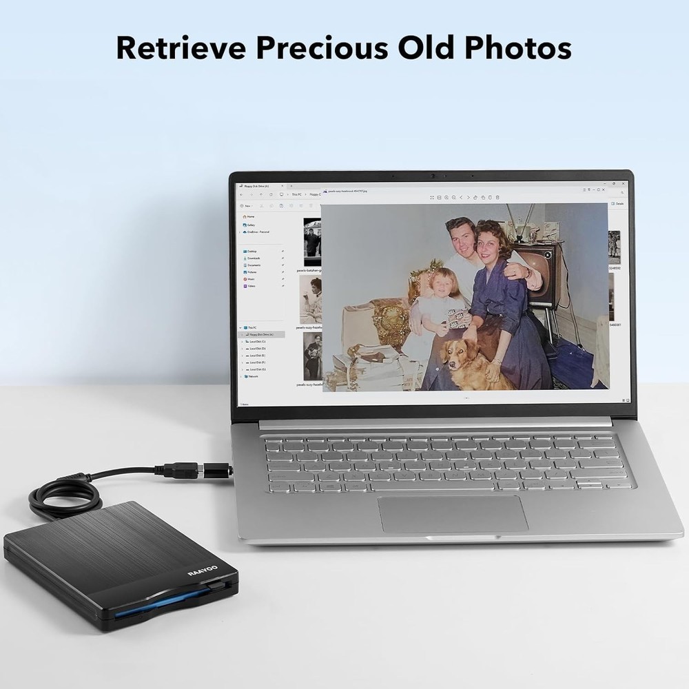 3.5-Inch USB Floppy Disk Reader: Portable Drive for Windows Compatibility