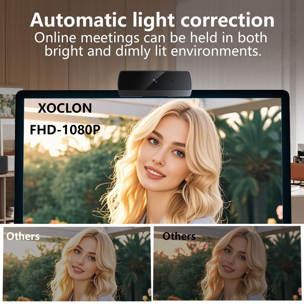 XOCLON 1080p Webcam for PC Laptop Desktop Computer, USB Webcam with Microphon...