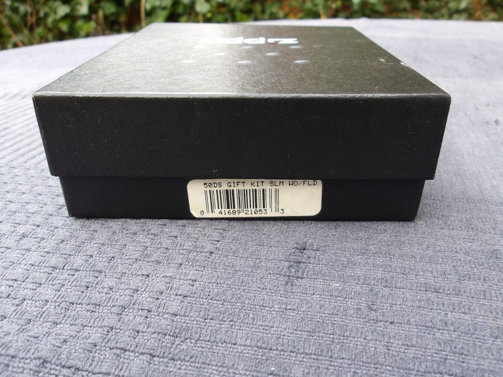 ZIPPO Gift Set Slimline Brushed Chrome Lighter, Fuel & Flints + Presentation Box