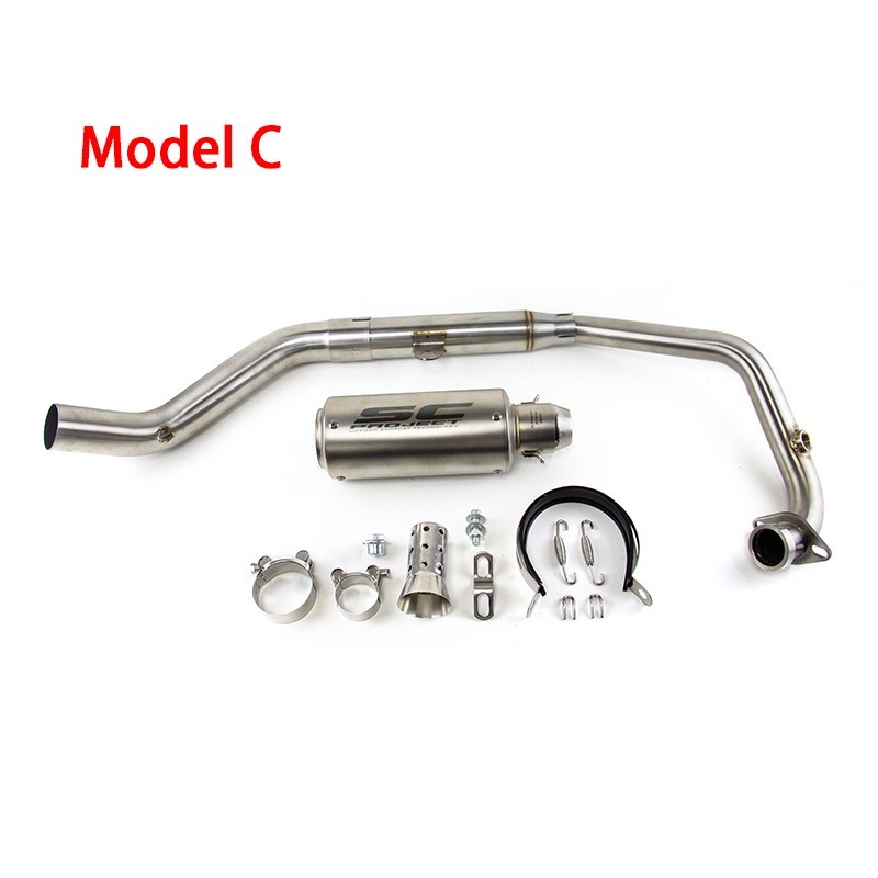 Black Muffler Exhaust Front Pipe Full System For CF-Moto 300NK 300SR 300SS 250SR