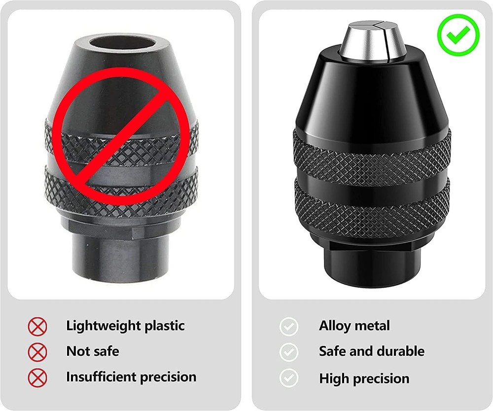 2-Pack Keyless Chuck for Dremel: Quick Change Rotary Tool Adapter Kit