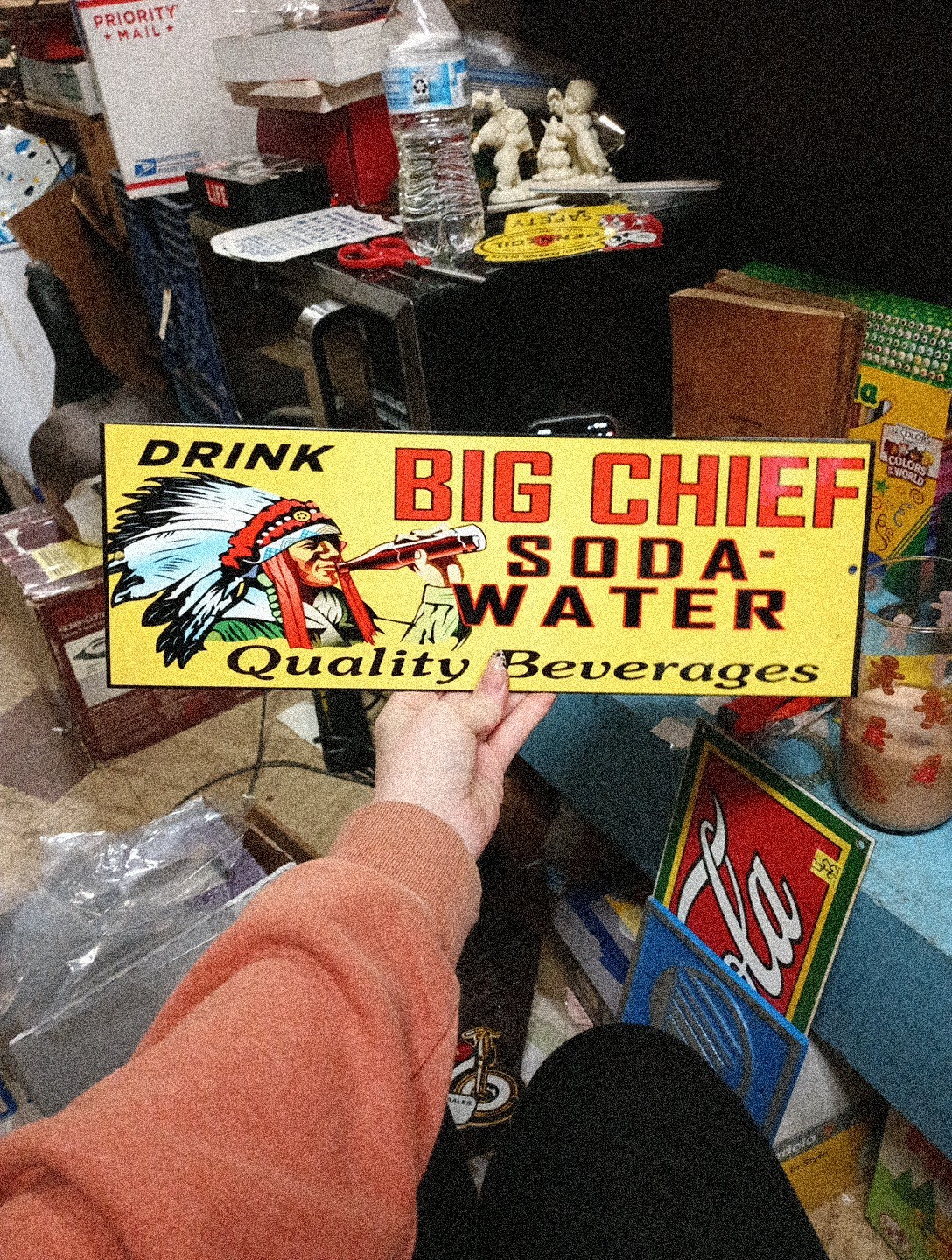 Porcelain Drink Big Chief Soda Water Sign