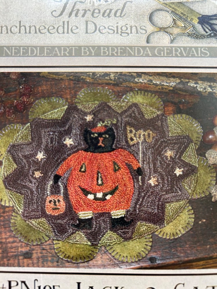 OOP? PRIMITIVE PUNCHNEEDLE  EMBROIDERY PATTERN, CRAFTS PUNCH NEEDLE HALLOWEEN