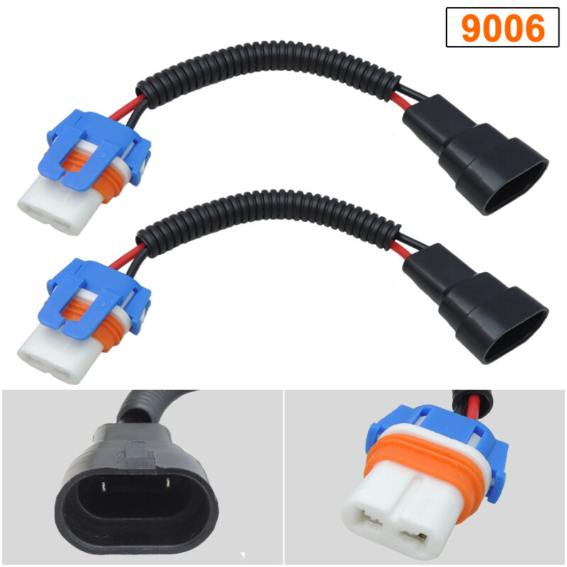 2pcs 9006 Hb4 Headlight Low Beam Ceramic Wire Harness Extension Socket Connector