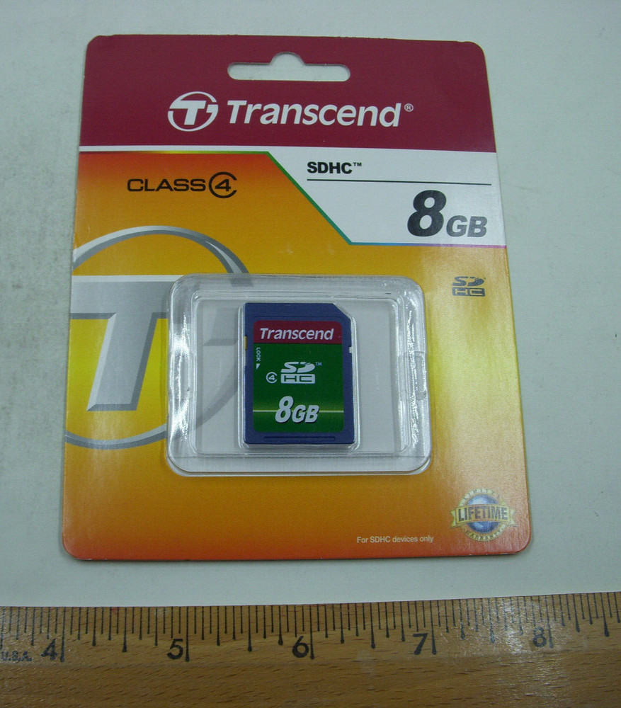 Transcend SDHC 8GB Class 4 Secure Digital Memory Card New In Package