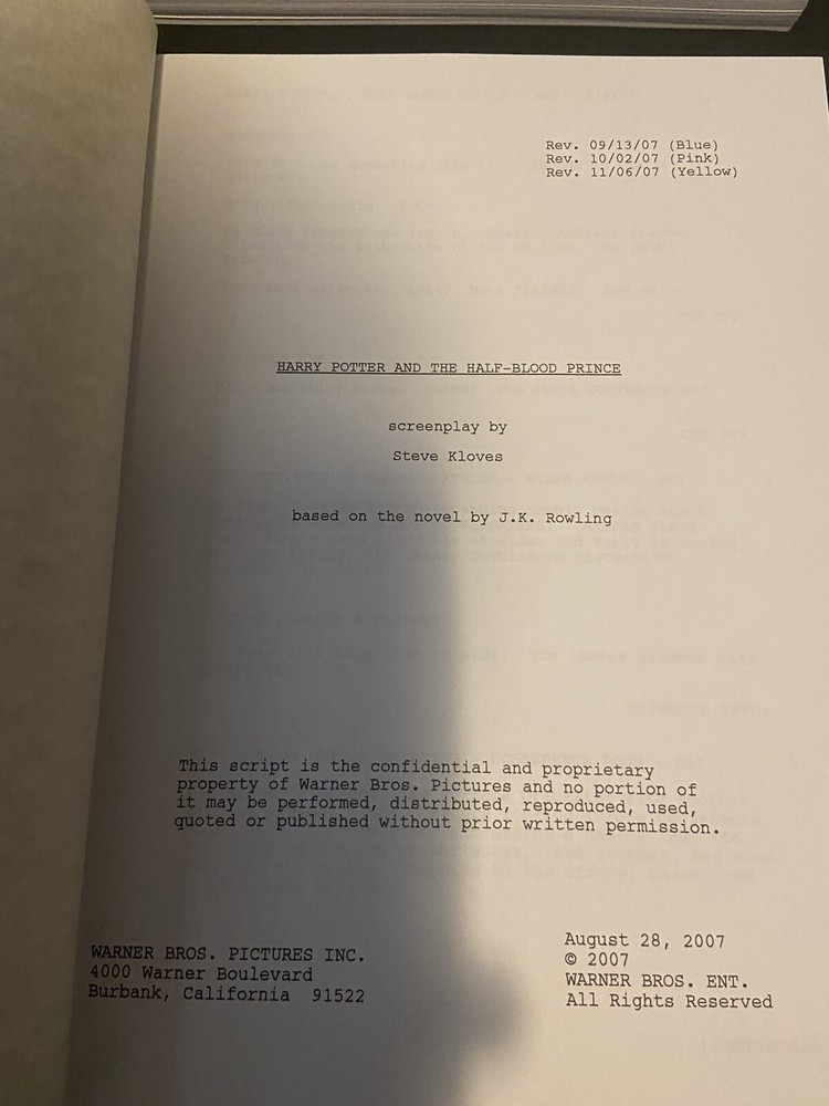 Warner Bros.™ HARRY POTTER SERIES Complete Collection SCREENPLAY Full Script Set