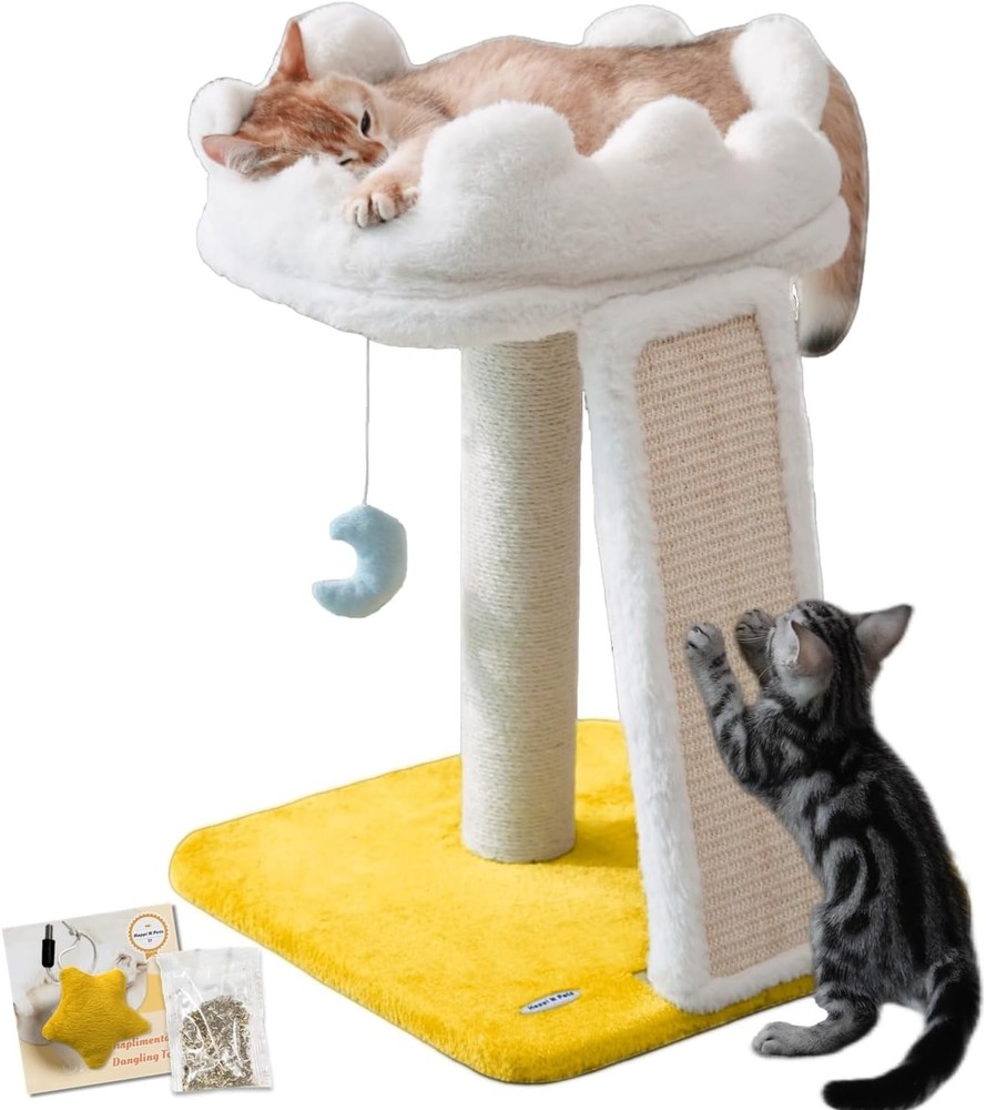 New Cloud Cat Tree Tower Cat Scratching Post W/ Bed Small Cat Tree Compact Cat