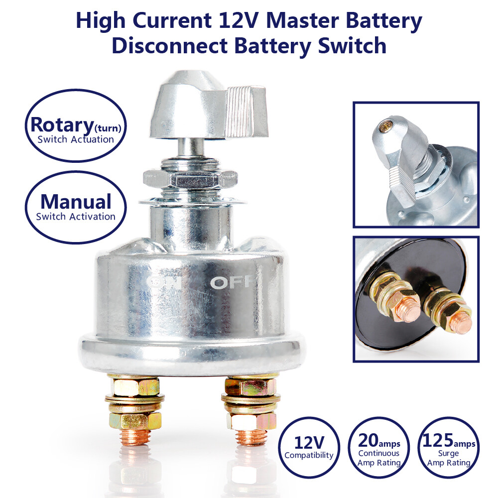 High Current Master Battery Disconnect Switch Battery Switch SPST Kill Cut Of US