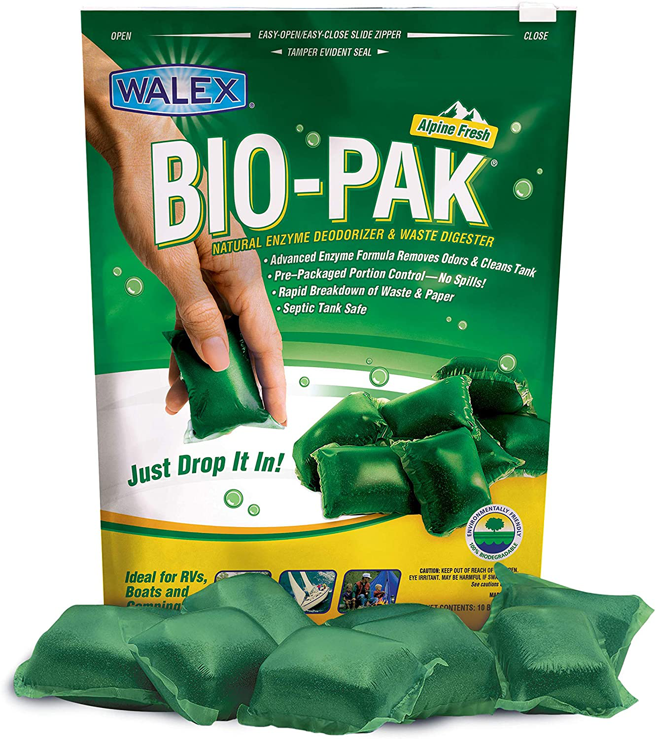 Walex Biopak Deodorizer Sanitation Septic Tank Treatment Rv Campers Parts 10Pack